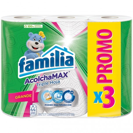 Toallas De Cocina Familia Acolchamax Blanca 44H x3Und