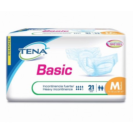 Pañal Tena Basic Incontinencia Fuerte Talla M  x21