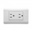 Tomacorriente Ave Doble De Incrustar Con Polo Tierra 2P+T Blanco Duomo 15066N