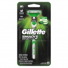 Gillette Mach3 Sensitive Maquina Para Afeitar Recargable + 1 Respuesto Para Afeitar 1 Kit