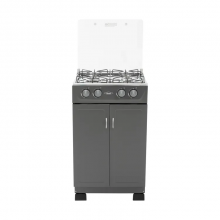 Estufa de Piso Haceb 4 Puestos Gas Natural Gabinete Vidrio Gris